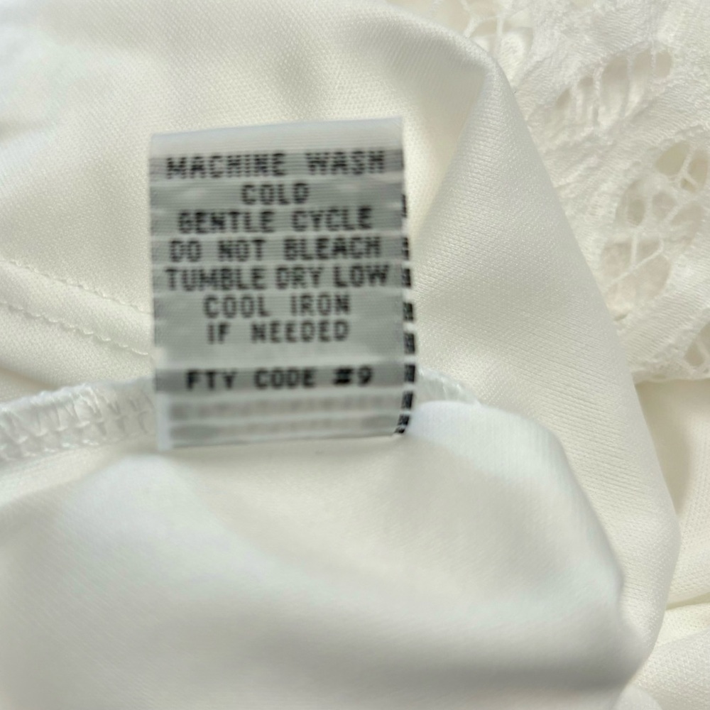 White Maxi Dress Size L Cottagecore Beach Wedding Minimalist Lace Fairycore - Picture 15 of 15